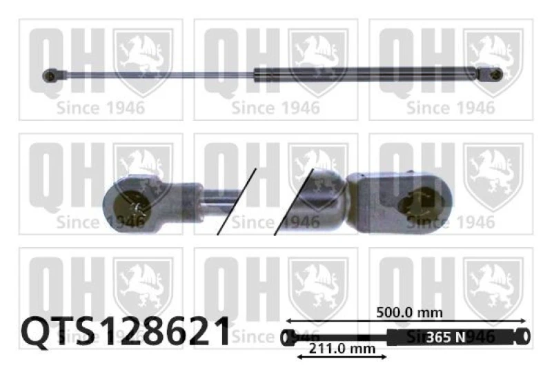 Image of QUINTON HAZELL Bonnet strut QUINTON HAZELL QTS128621