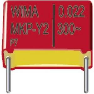 Image of MKP X2 suppression capacitor Radial lead 0.01 uF 300 V AC 20 15mm L x W x H 18 x 5 x 11mm Wima MKY22W21004B00MSSD