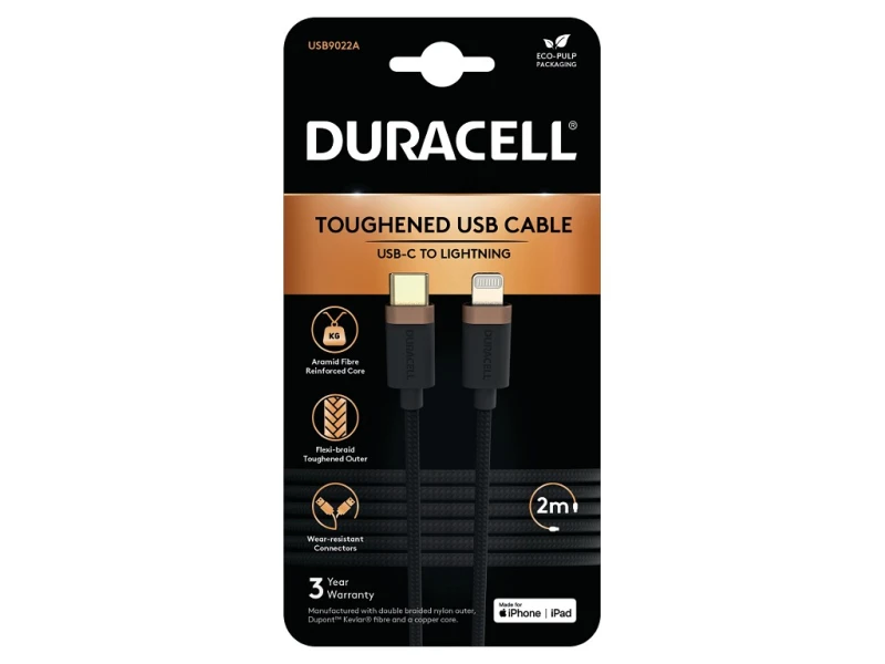 Image of Duracell USB9022A lightning cable Black