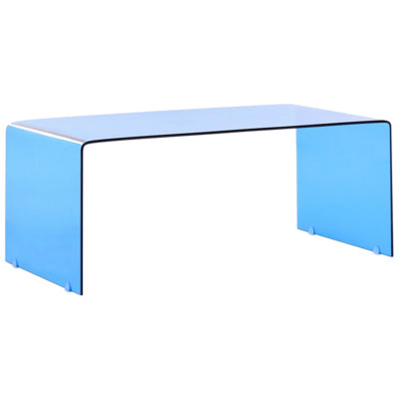 Image of Beliani Coffee Table Kendall Tempered Glass Blue