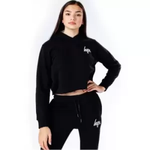 Hype Kids Crop Pullover Hoodie and Jogger Set - Black