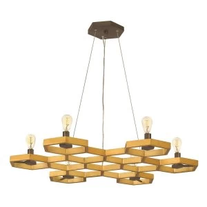 Image of 6 Light Ceiling Pendant Chandelier Gold, E14