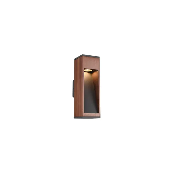 Image of Canning Modern Outdoor Modern Wall Lamp Wood coloured IP44