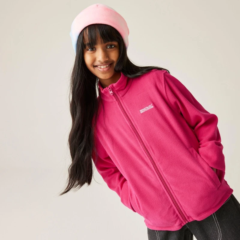 Image of Regatta Boys & Girls King Lightweight Fleece II Full Zip Fleece Jacket 14/15 Years Pink Potion RKA147-D4D-14
