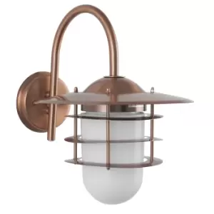 image of Pacific Lifestyle Metal and Opaque Glass Wall Light - Copper