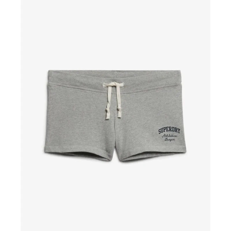 Image of Superdry Athletic Essentials Jersey Script Short, Grey, Size 8, Women Grey WXYZW Female 8