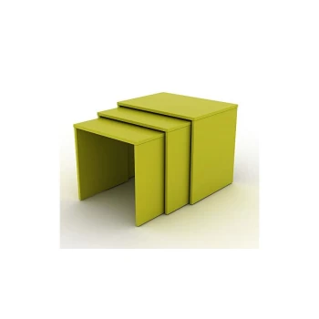 Image of Nest of 3 Wide Tables - Largest is 55cm Wide in Green - Green