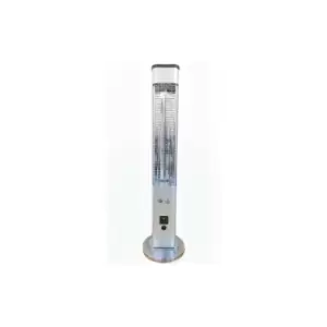 Image of Devola Platinum 1.2kW Floor Standing Patio Heater with Remote Control IP65 - Silver