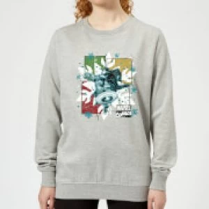 Image of Marvel Black Widow Captain America Womens Christmas Sweatshirt - Grey - 3XL