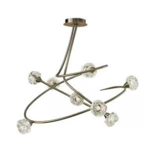 Image of Maremagnum Semi Flush Ceiling 8 Light G9, Antique Brass