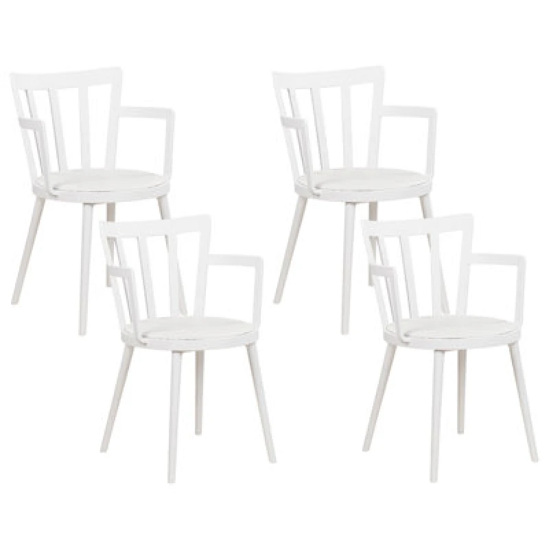 Image of Beliani Set Of 4 Dining Chairs Morill White