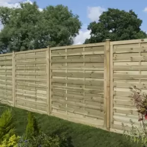 image of Rowlinson Gresty Fence Panel 6' x 4' - 120cm (h) x 180cm (w) x 4cm (d) (3 Pack) in Natural Timber