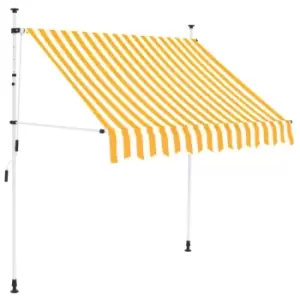 Image of VidaXL Manual Retractable Awning 200cm Orange and White Stripes