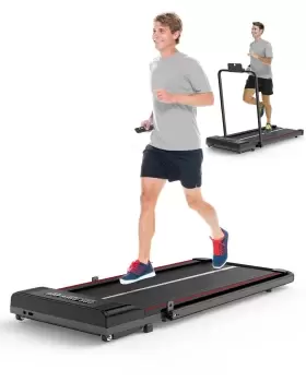 Image of 2-In-1 Home&Office Electric Treadmill,Walking Pad with Adjustable Armrest and LCD Monitor