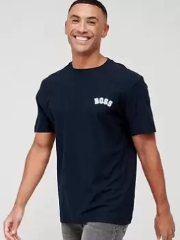 Image of BOSS T-Prep Small Logo T-Shirt - Dark Blue , Dark Blue Size M Men