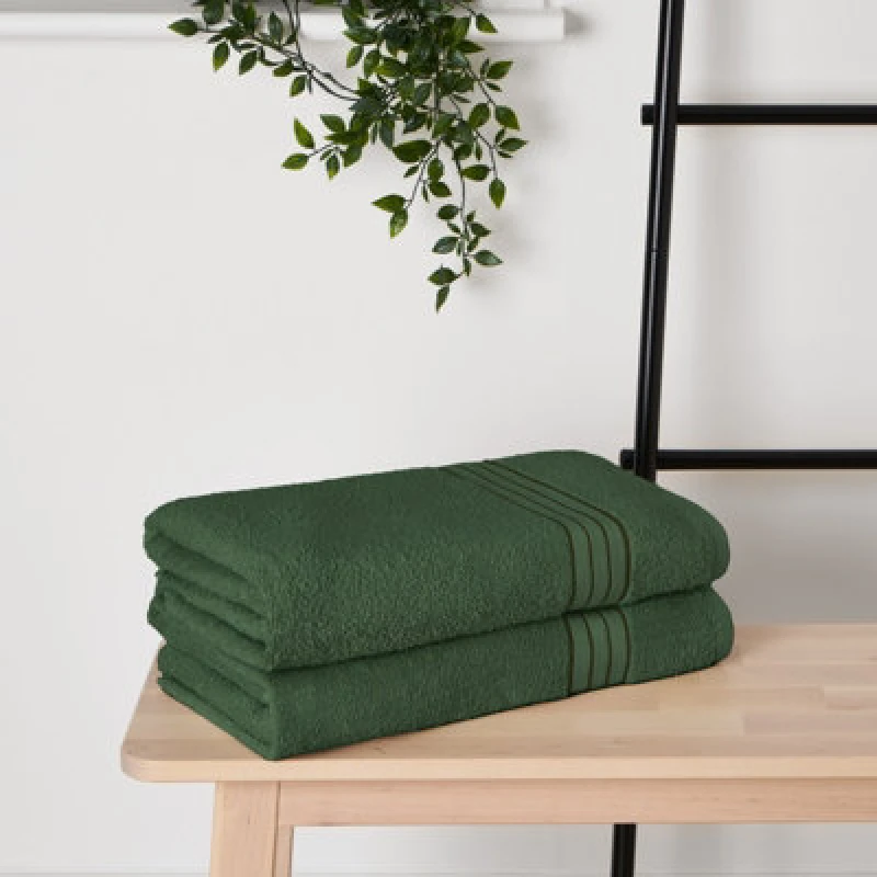 Image of OHS OHS Luxury Hand Towel 100% Cotton Bathroom in Dark Green Dark Green Hand Towel Unisex 5027434158607