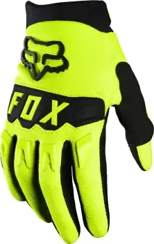 Image of FOX Dirtpaw Youth Motocross Gloves, yellow, Size L, yellow, Size L
