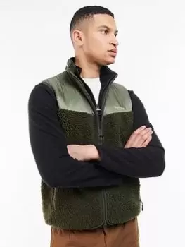 Image of Barbour Hopsen Fleece Gilet, Olive, Size L, Men
