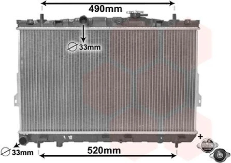 Image of VAN WEZEL Engine radiator VAN WEZEL 82002104