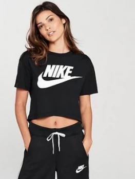 image of Nike Sportswear Essential Crop Tee Black Size M Women