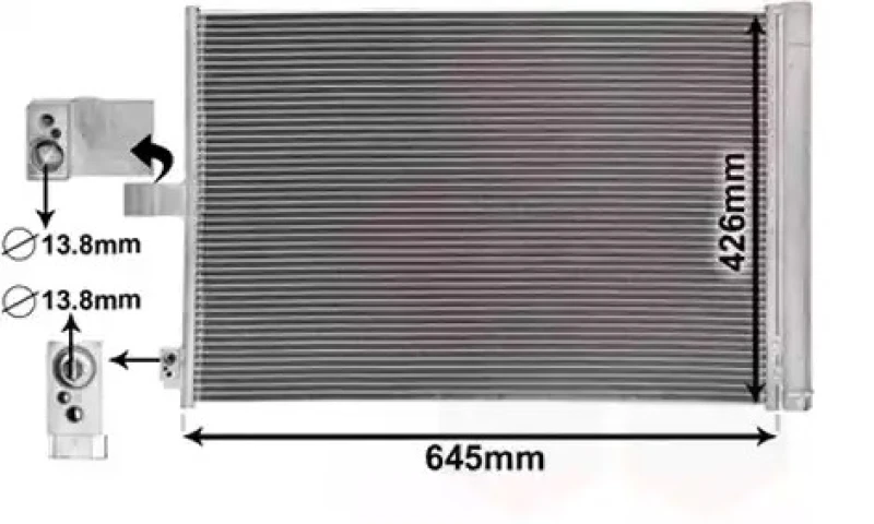 Image of VAN WEZEL 30015702 Condenser Side Connector Condenser,air conditioning (448)