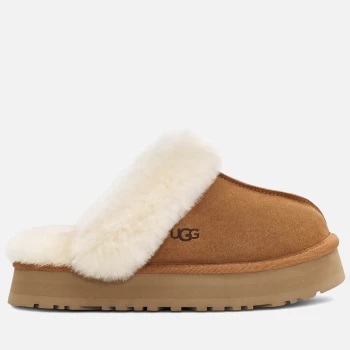 Image of UGG Womens Disquette Suede/Sheepskin Slippers - Chestnut - UK 4