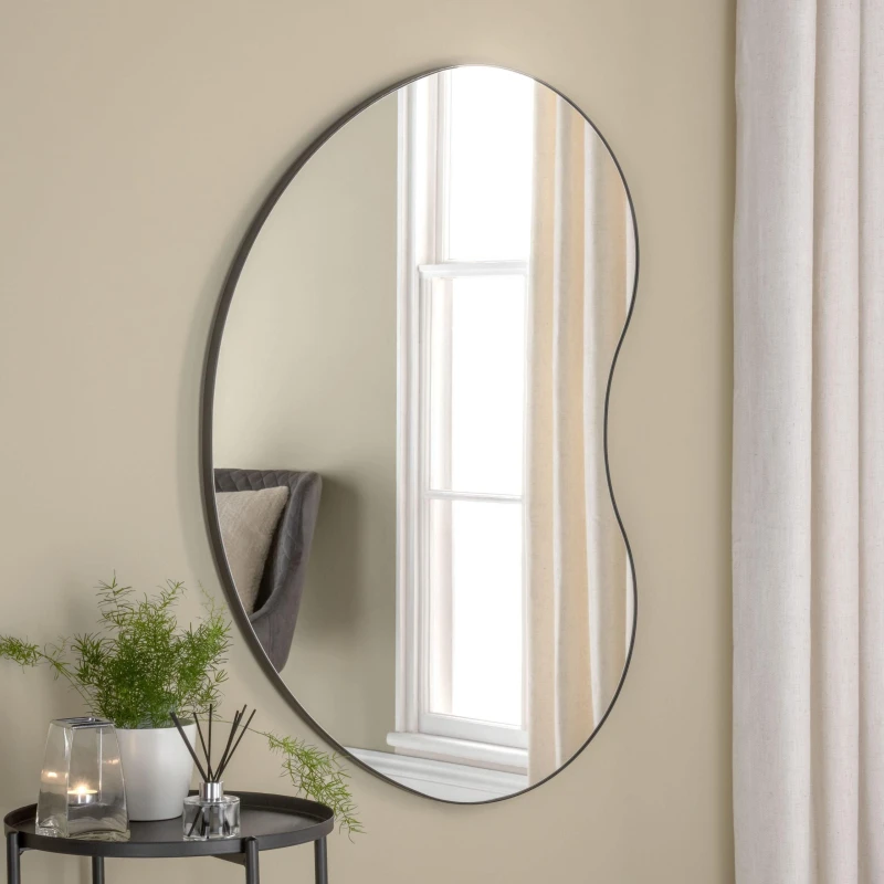 Image of Yearn Mirrors Large Pebble Mirror Black 111x81cm Black