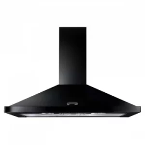 Image of Rangemaster 64940 (LEIHDC90BC) 90cm Chimney Hood in Black with Chrome
