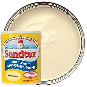 image of Sandtex Fine Textured Masonry Paint - Cornish Cream 5L