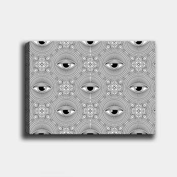 Image of MANDALA83 White Black Decorative Canvas Painting