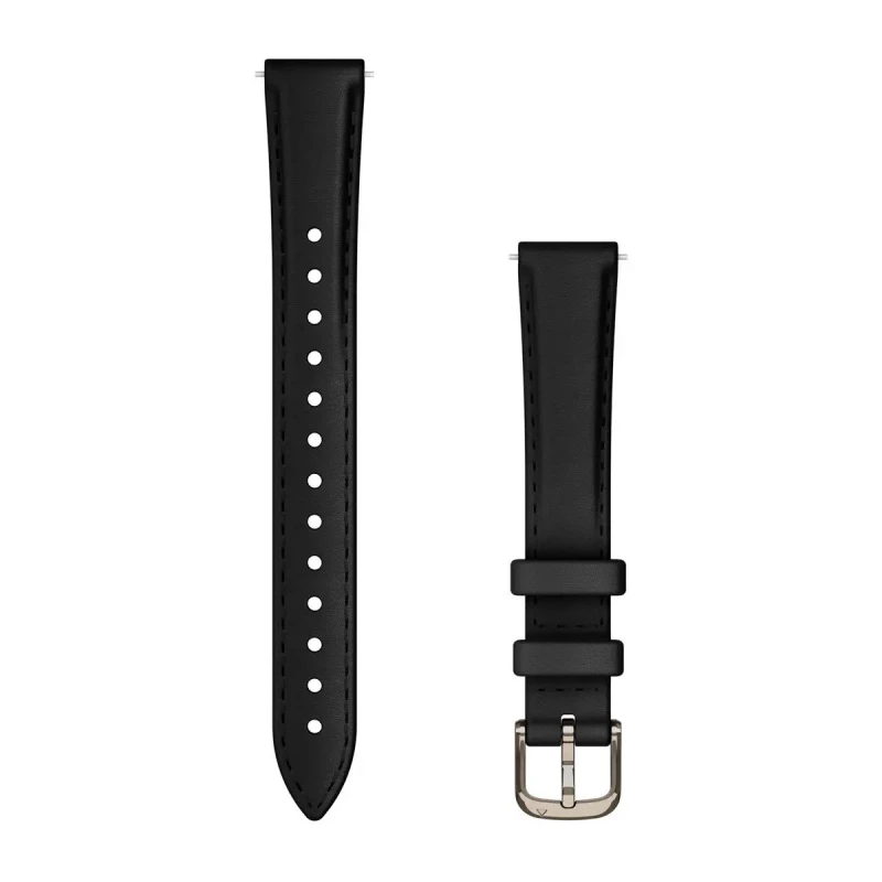 Image of Garmin 010-13302-22 Lily 2 Bands (14 mm) Black Leather Cream Watch
