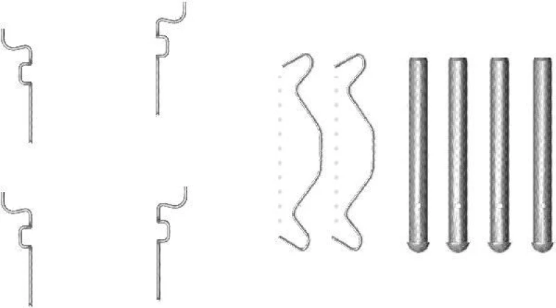 Image of HELLA Brake pad fitting kit HELLA 8DZ 355 203-221