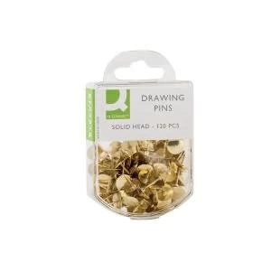 Image of Q-Connect Drawing Pins Brass Pack of 1200 KF02018Q