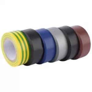 image of Draper Insulation Tape, 10m x 19mm, Mixed Colours (Pack of 6)