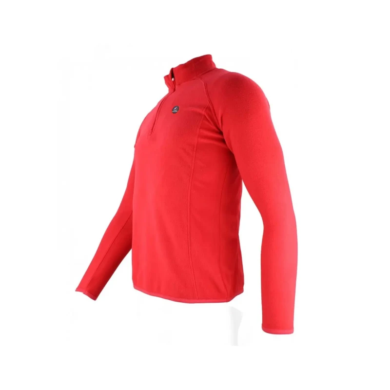 Image of 1/2 zip hooded fleece Peak Mountain Rouge Male 2XL