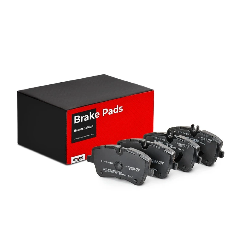 Image of RIDEX 402B0056 Brake pad set Front Axle, prepared for wear warning indicator, with anti-squeak plate Low-Metallic Brake Pad Set,disc brake (402)