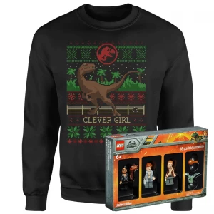Image of Jurassic Park Limited Edition Lego Minifigures and Christmas Jumper Bundle