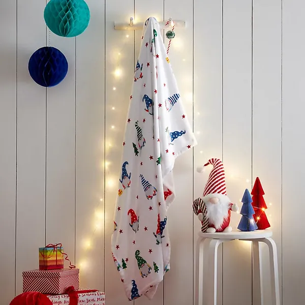 Image of Fusion Christmas Festive Gonks Throw in Red Throws 120x150cm Red 70841408120