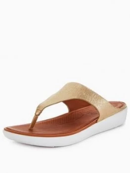 Image of FitFlop Banda II Toe Thong Sandal Metallic Gold Size 6 Women