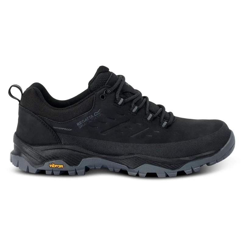 Image of Regatta Mens Blake 'Low' Waterproof Breathable Walking Shoes in Black Size: 6 Black Male 6