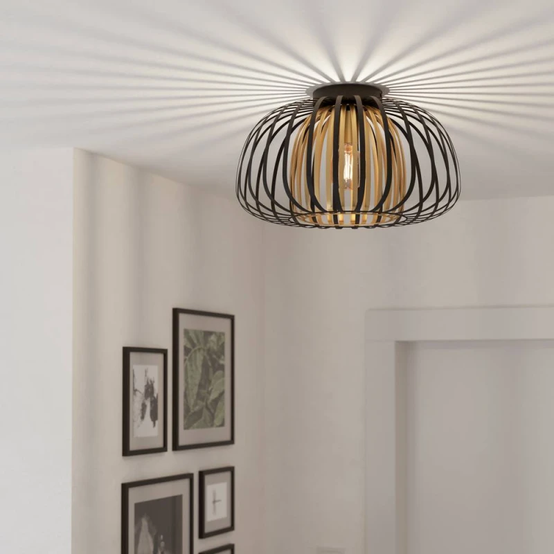 Image of Eglo Encinitos Black & Gold Modern Ceiling Light Black Unisex