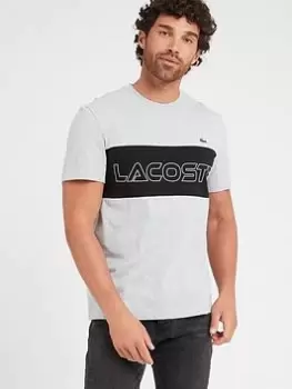 Image of Lacoste Lacoste Colour Block T-Shirt - Grey, Size 3XL, Men