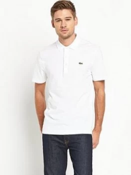 Lacoste Plain Short Sleeve Polo Shirt - White, Men