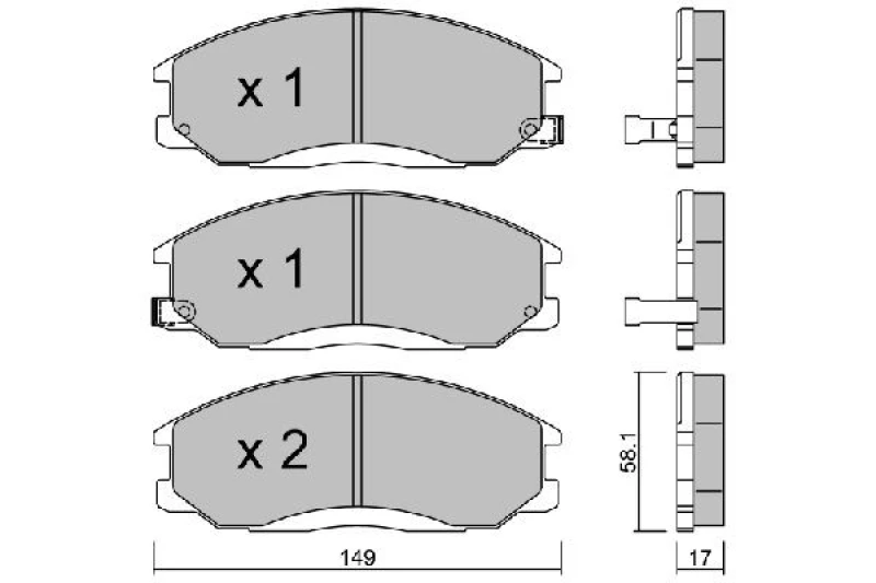 Image of AISIN Brake pad set AISIN BPHY-1905