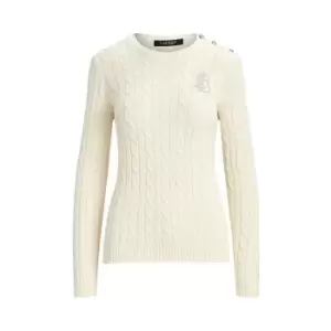 image of Lauren by Ralph Lauren Knitted Crest Jumper - Cream