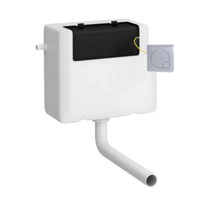 Image of Balterley Water Saving Dual Flush Side Inlet Square Flush Plate Chrome White White