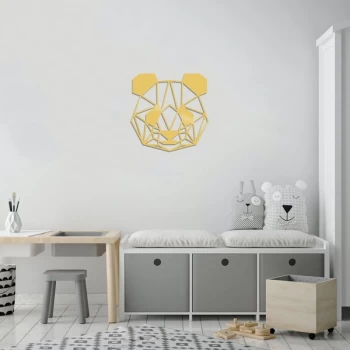 Image of Panda - Gold Gold Decorative Metal Wall Accessory