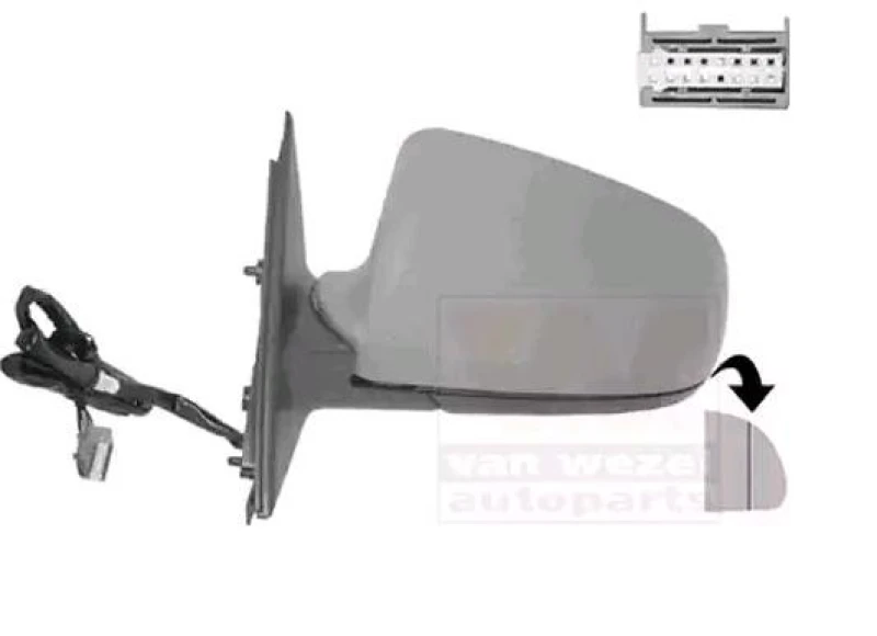 Image of VAN WEZEL 0326807 Wing mirror * HAGUS * Left, Heatable, primed Outside Mirror (50)