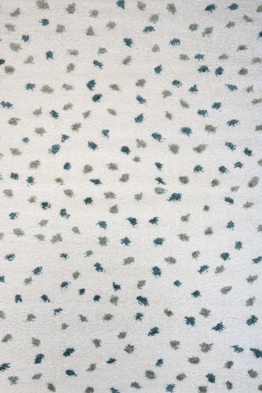 Image of THE RUGS Moodi Spot Design Shaggy Soft High Pile Living Room Rug & Runner in Green Size: 120cm x 170cm Green Unisex 120cm x 170 cm