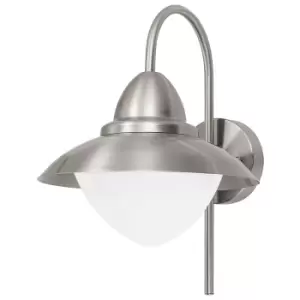 Image of IP44 Outdoor Wall Light Stainless Steel Opal Fisherman 1x 60W E27 Porch Lamp